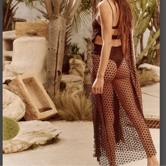 NWT Intimately Free People bathing suit attached dress bodysuit L sequin crochet - Picture 4 of 11